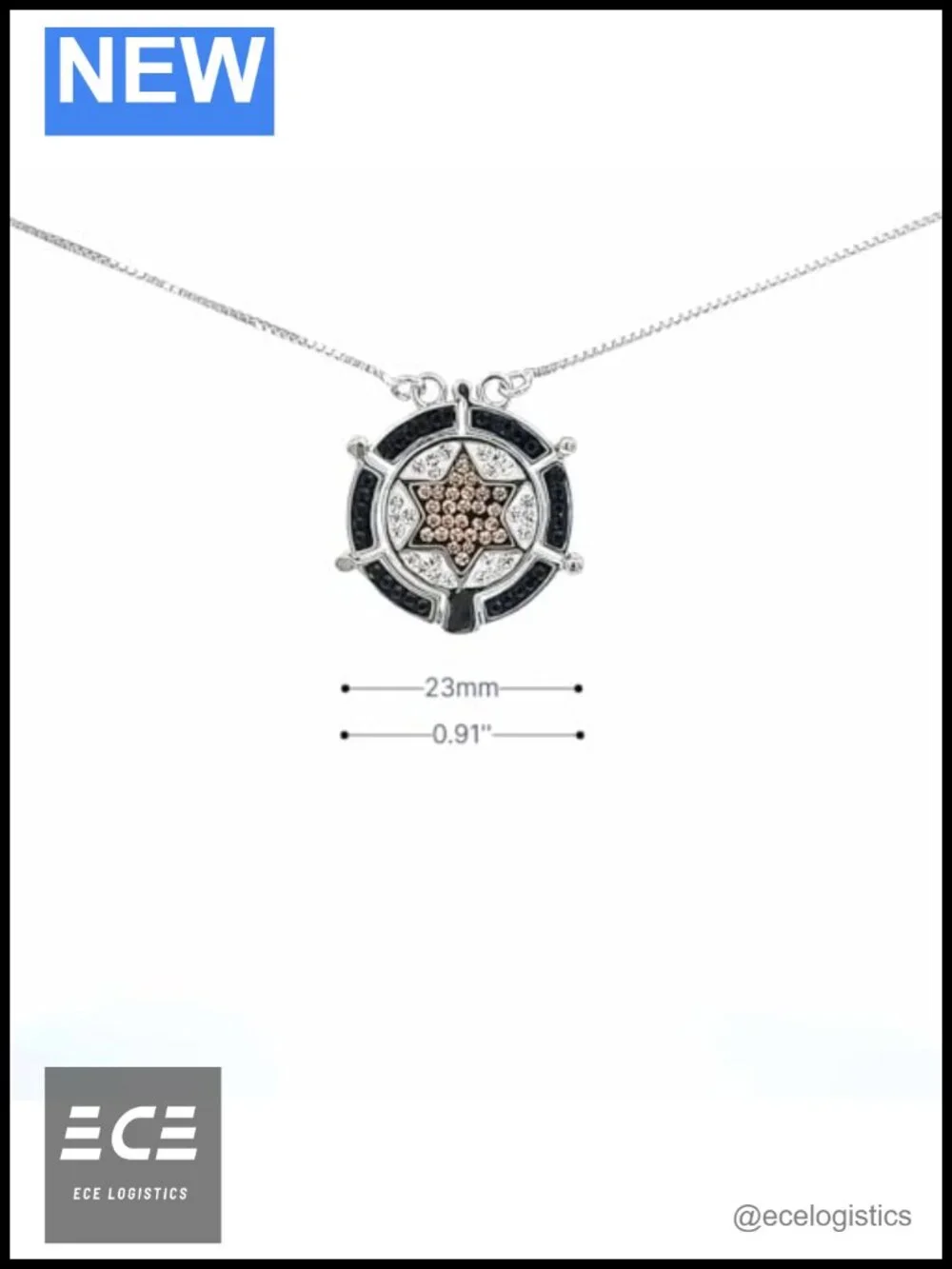 Reversible Star of David Pendant Necklace 925 Sterling Silver Jewish Jewelry